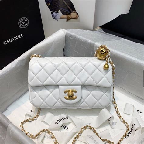 white chanel tote handbag|chanel small white bag.